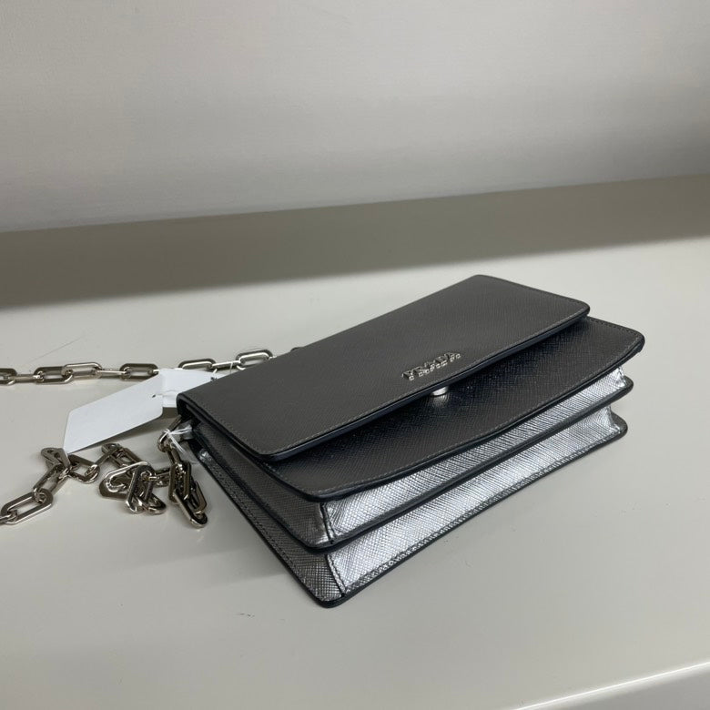 Prada Safano Leather Crossbody Bag,SiLouis Vuittoner