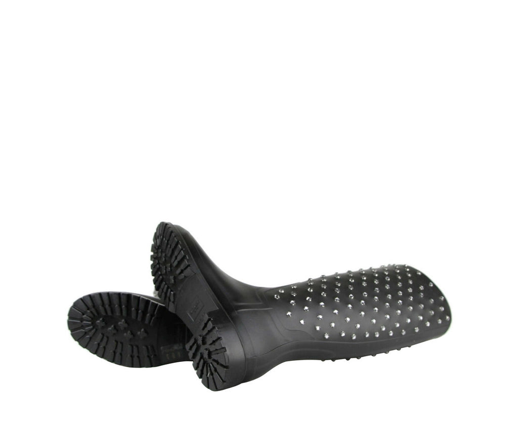 Saint Laurent Women's Black Rubber Rain Boots With Crystal Studs (35 EU / 5 US)