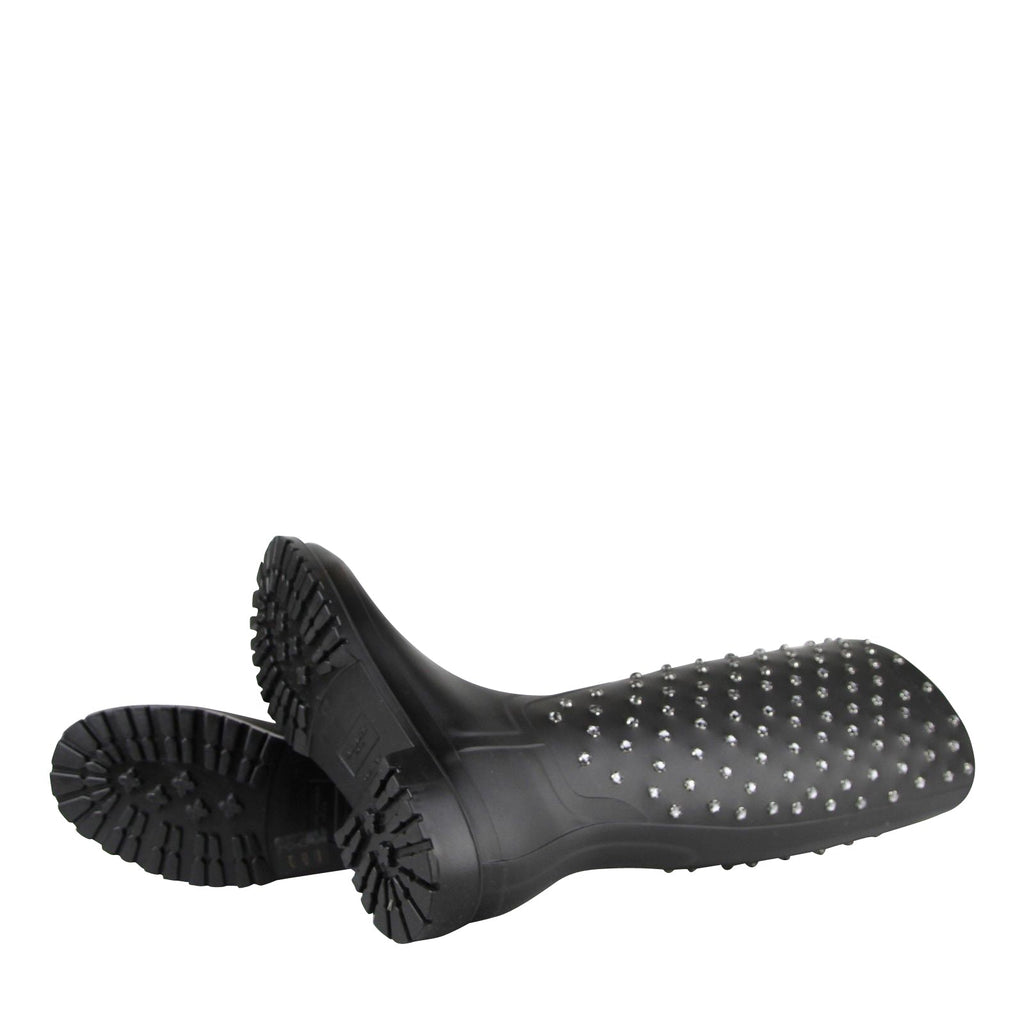 Saint Laurent Women's Black Rubber Women Rain Boots With Crystal Studs (36 EU / 6 US)