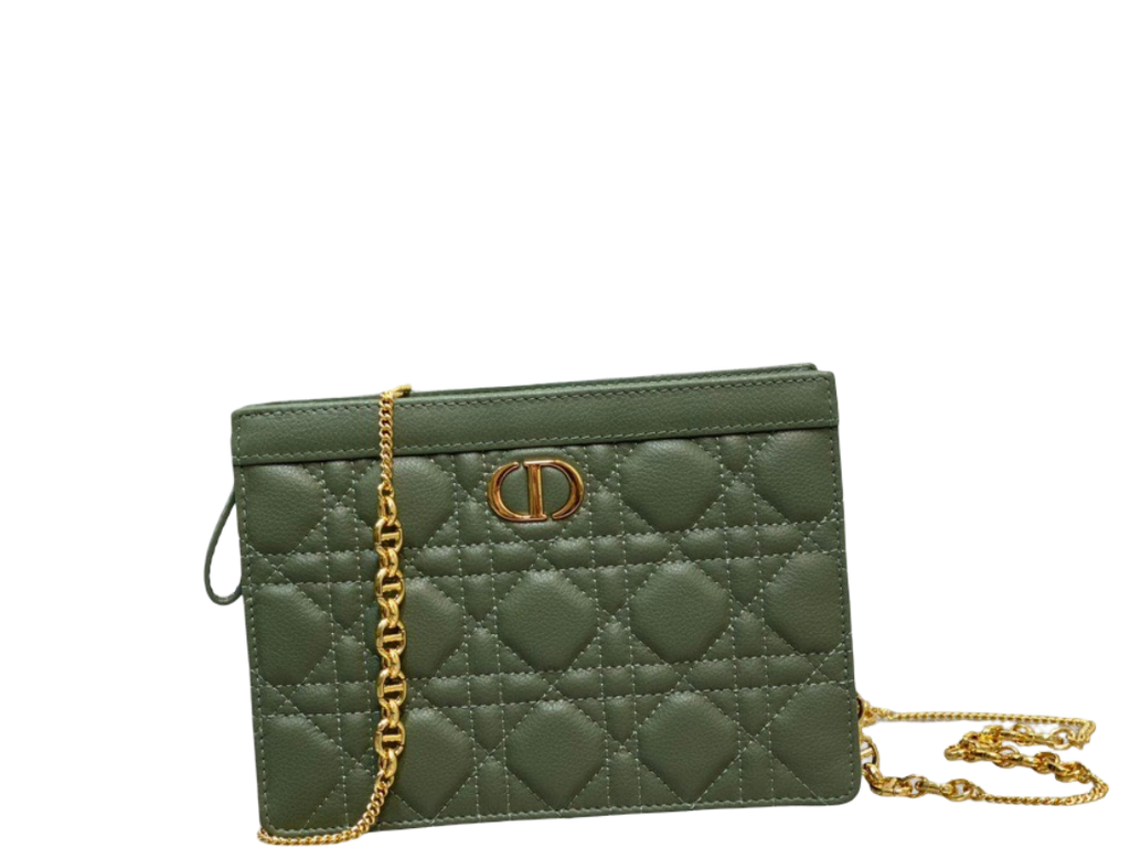 dir CARO ZIPPED POUCH WITH CHAIN CEDAR GREEN S5106UWHC_M67H