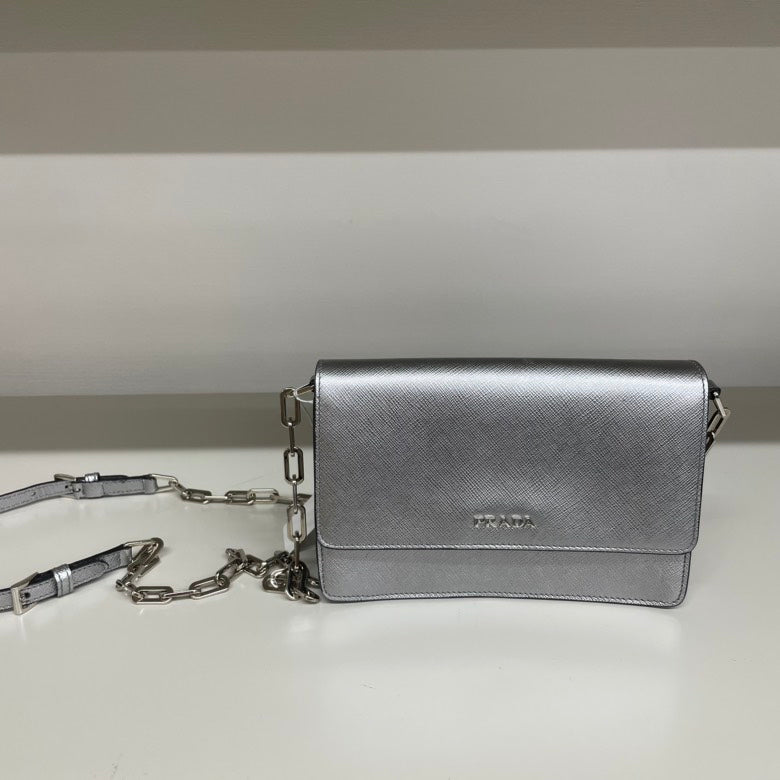 Prada Safano Leather Crossbody Bag,SiLouis Vuittoner